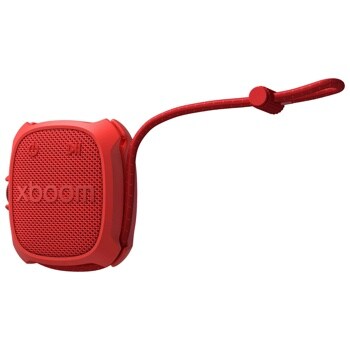 ROCK_CNOALRE portable speaker in bright red with flexible strap for hanging or carrying