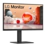 LG 27BA850-I Monitor displaying abstract 3D graphics with thin bezels and adjustable stand - Front View