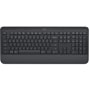 Logitech 920010908 wireless keyboard with full-size layout featuring media controls, number pad and black matte finish - Top View