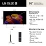 55-Inch LG OLED AI 4K OLED TV OLED55B6EUA Dimensions 48.3 x 27.9 x 1.8 Inches without stand 48.3 x 30.6 x 8.6 Inches with stand 42.1 Inch stand footprint with remote control