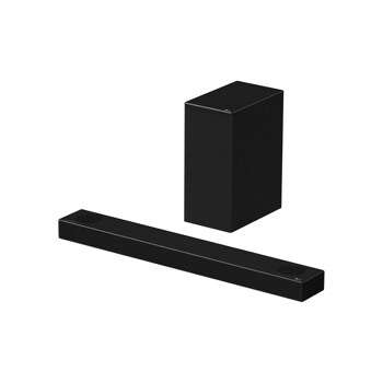LG SPD7Y 3.1.2  Soundbar and height rear speakers side angle view