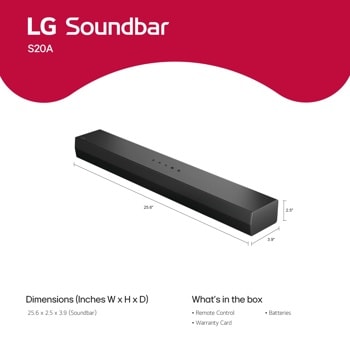 S20A LG Soundbar for TV with Dolby Audio™ 2.0 channel - S20A | LG USA