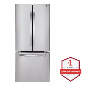 Front view of the 22 cu. ft. French Door Refrigerator - LFC22770ST. 