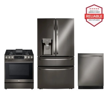 30 cu. ft. Smart Refrigerator with Exterior Water Dispenser and Craft Ice™ with Slide-in Gas Range and FlushFit™ Top Control Dishwasher Kitchen Package in Black Stainless Steel
LRMDS3006D_LSGL6335Z_LDNTM545D
1