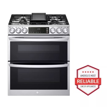 6.9 cu. ft. Smart InstaView® Gas Double Oven Slide-in Range with ProBake® Convection, Air Fry, and Air Sous Vide