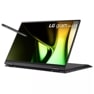 Left side view of the 14 Inch LG gram 2 in 1 (14T90S-G.ADB8U1) laptop with 32GB RAM, Intel Core Ultra 7 and a Stylus Pen