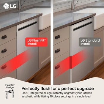 LG LDNPM654S Top Control FlushFit Install and Standard Install View