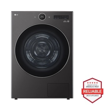 5.0 cu. ft. Front Load Washer and 7.8 cu. ft. Heat Pump Ventless Dryer with pedestal washer and drawer in Black Steel WM6500HBA_DLHC5502B_WD300CB_WDP6B