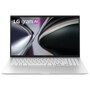 LG 15Z95U-H.AU74U1 Laptop open front view with white keyboard and display showing abstract design