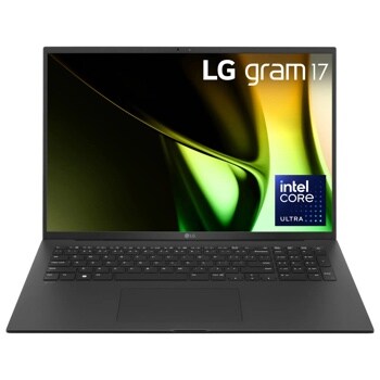 LG gram 17 laptop with Intel Core Ultra processor, black color, front view