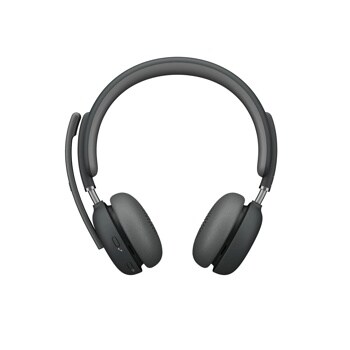 Wireless headphones 981001317 with padded ear cushions, adjustable headband, and built-in microphone in dark gray finish - Front View