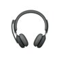 Wireless headphones 981001317 with padded ear cushions, adjustable headband, and built-in microphone in dark gray finish - Front View