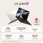 LG gram AI 15Z95U-G.AU87U1 Laptop infographic showing 2.8 lbs lightweight design, Windows 11 Home Copilot+ PC, Ryzen AI CPU, On-Device AI Cloud AI LG Dual AI, 15.6" FHD IPS Resolution, Up to 99% DCI-P3 Color gamut, PC MAG BEST BRANDS 2026, Reprinted with permission. © 2026 Ziff Davis, LLC. All Rights Reserved.