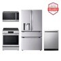 LG LF29H8330S_LSEL6335XE_MVEL2125X_LDNPM654S kitchen package with America's Most Reliable badge Front View