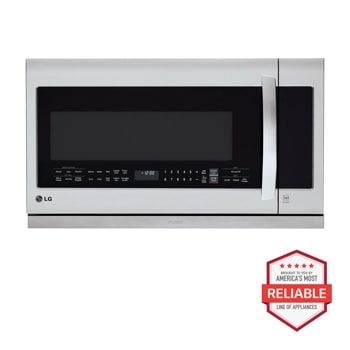 Front view of the 2.2 cu. ft. Over-the-Range Microwave Oven with EasyClean® - LMHM2237ST. Includes a graphic logo that says, Brought to you by America's Most Reliable Line of Appliances.1