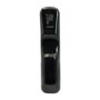 LG AKB76043202 remote control with battery compartment open showing battery specifications and regulatory information