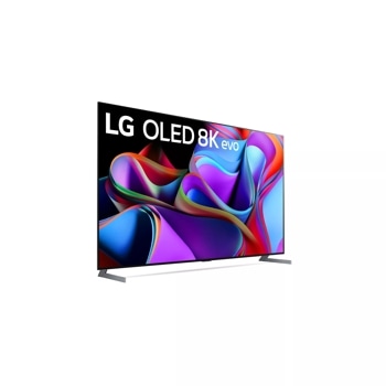 77 inch class LG OLED evo TV OLED77Z3PUA left side angle view 