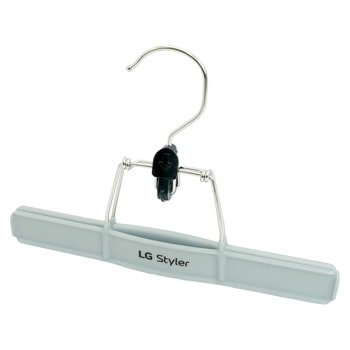 LG Styler clothing hanger with metal hook and clip Front View1