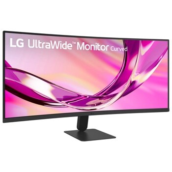 LG 34U60ZB-B UltraWide Curved Monitor with vibrant display and adjustable stand - Front View