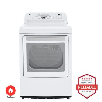 LG DLG7151W Gas Dryer Brought to You by Americas Most Reliable Line of Appliances - Front View