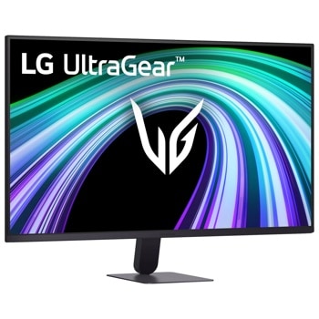 LG 32G403B-B UltraGear Gaming Monitor with curved display and stand - Side View
