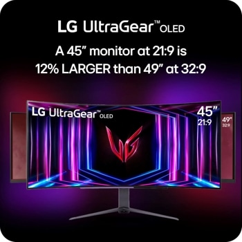 45" UltraGear™ OLED WQHD 240Hz 0.03ms G-Sync Compatible 800R Curved Gaming Monitor with Built-in Speakers
