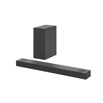 LG S75Q Soundbar with subwoofer side angle view