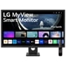 Front view of 32 Inch LG MyView FHD IPS Smart Monitor(32SR54FT-B) with webOS and Built-in Speakers