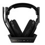 Astro 939002126 gaming headset with padded ear cups on charging base showing XBOX compatibility and control buttons - Front View