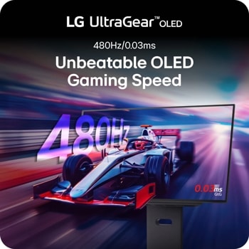 LG UltraGearTMOLED
480Hz/0.03ms
Unbeatable OLED Gaming Speed
MAY
0.03ms
GtG