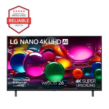 43-Inch LG NANO 4K UHD AI TV 43NU700BPUC with Americas Most Reliable Line of TVs badge - Front View1