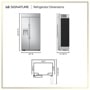 LG SIGNATURE US26WBB92S Refrigerator Dimensions 42 Inch W x 27 7/8 Inch D x 83 1/2 Inch H - Front, Side and Top Views
