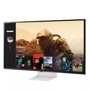 Right side view of the 43 Inch LG MyView (43SQ700S-W) White Smart Monitor with 4K UHD resolution and webOS