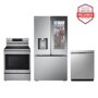 LG LRYKC2606S, LREN6325XE, LDFN4542S Kitchen Package with French Door Refrigerator, Electric Range and Dishwasher in Stainless Steel with Reliability Badge