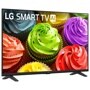 32-Inch LG Smart TV 32LB650BPUA displaying colorful cupcakes with AI branding on screen - Front View