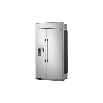 lg studio 26 cu. ft. built in refrigerator right side angle view