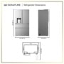 LG SIGNATURE UM22WZH98S Refrigerator Dimensions 35 7/8 Inch W x 29 7/8 Inch D x 70 3/8 Inch H - Front Side and Top Views