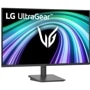 LG 27G41WB-B UltraGear Gaming Monitor with colorful abstract graphics on screen and adjustable stand