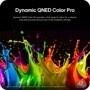 65QNED84BAA LG QNED TV Dynamic QNED Color Pro infographic showing vibrant paint splashes in multiple colors with text explaining crisp picture quality in bright settings