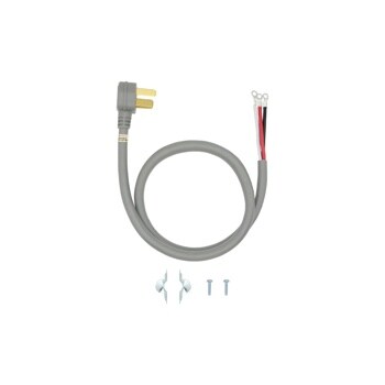 AGF04191002 Kitchen Accessory Power Cord with 3-prong plug, exposed wire terminals, and mounting hardware