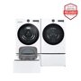 5.0 cu. ft. Front Load Washer and 7.8 cu. ft. Heat Pump Ventless Dryer with pedestal washer and drawer in White WM6500HWA_DLHC5502W_WD300CW_WDP6W