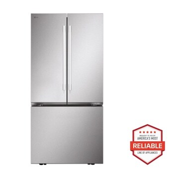 25 cu. ft. 3-Door French Door Refrigerator with Hybrid Handle Design