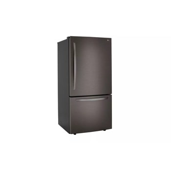 26 cu. ft. bottom freezer refrigerator left side angle view