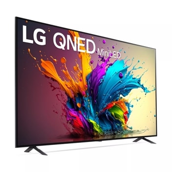 75 inch class LG QNED MiniLED TV 75QNED90TUA left angle view