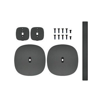FS-M52 audio accessory mounting kit with black wall plates, mounting screws, and vertical pole component for installation