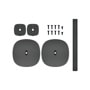 FS-M52 audio accessory mounting kit with black wall plates, mounting screws, and vertical pole component for installation
