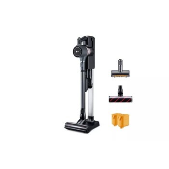 Front view of the LG CordZero™ A9 Ultimate Cordless Stick Vacuum - Iron Grey - A907GMS. 