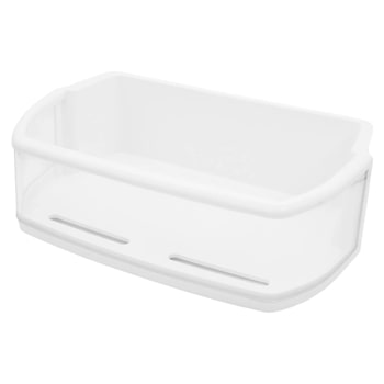 AAP73051306 LG refrigerator door bin accessory with white finish and clear storage compartment1