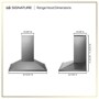 LG SIGNATURE HCEU3039X Range Hood Dimensions 29 15/16 Inch W x 22 1/16 Inch D x 26 15/16 Inch to 48 1/2 Inch H - Front and Side Views