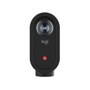 Logitech 961000500 webcam with oval black housing, camera lens at top, logo in center, and red indicator button - Front View